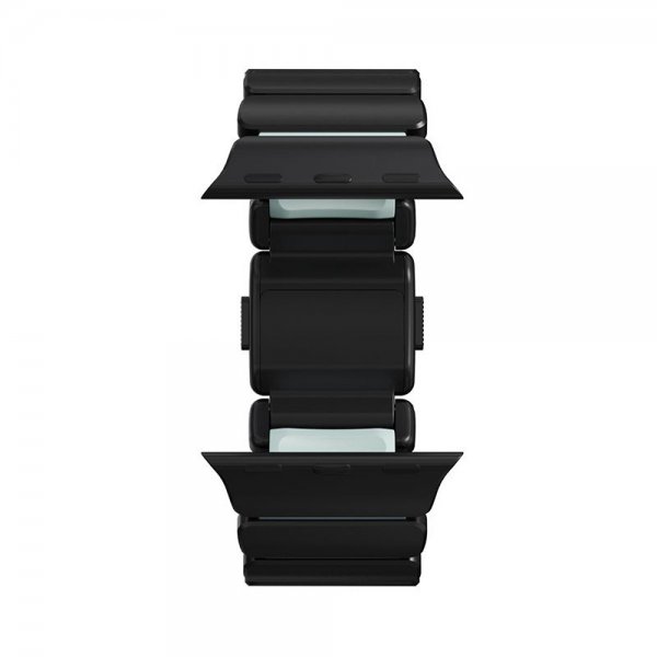 Nomad Apple Watch 44/45/46mm/Ultra 49mm ranneke Stratos Band Musta Icy Blue Glow