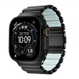 Nomad Apple Watch 44/45/46mm/Ultra 49mm ranneke Stratos Band Musta Icy Blue Glow