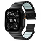 Nomad Apple Watch 44/45/46mm/Ultra 49mm ranneke Stratos Band Musta Icy Blue Glow