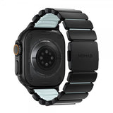 Nomad Apple Watch 44/45/46mm/Ultra 49mm ranneke Stratos Band Musta Icy Blue Glow