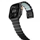 Nomad Apple Watch 44/45/46mm/Ultra 49mm ranneke Stratos Band Musta Icy Blue Glow