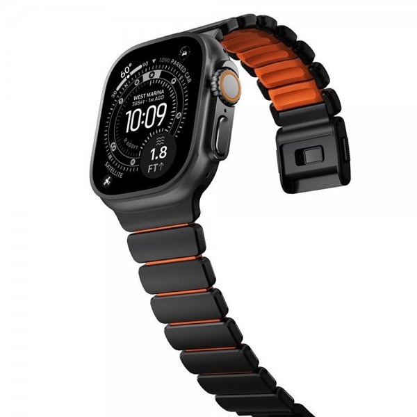 Nomad Apple Watch 44/45/46mm/Ultra 49mm ranneke Stratos Band, musta