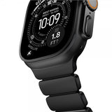 Nomad Apple Watch 44/45/46mm/Ultra 49mm ranneke Stratos Band Musta Ultra Oranssi