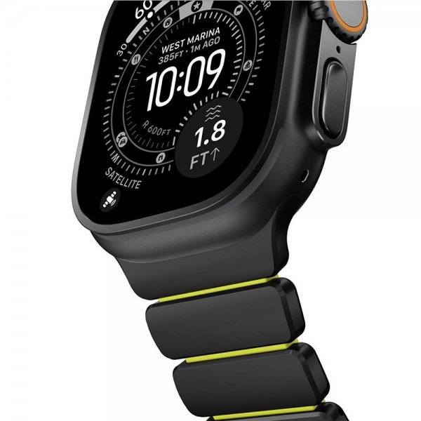 Nomad Apple Watch 44/45/46mm/Ultra 49mm ranneke Stratos Band Musta Volt