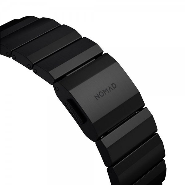 Nomad Apple Watch 44/45/46mm/Ultra 49mm ranneke Titanium Band musta