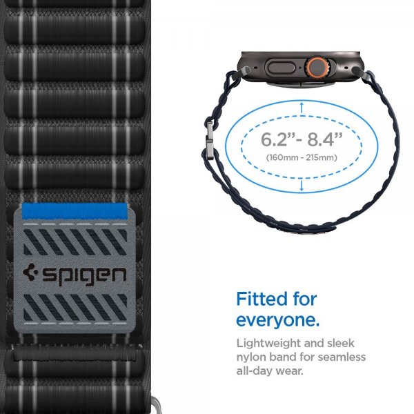 Spigen Apple Watch 44/45/46mm/Ultra 49mm ranneke WBF0 musta