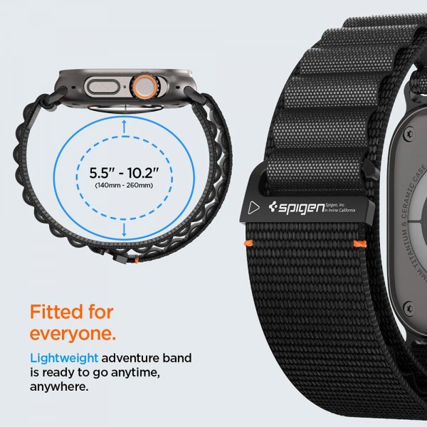 Spigen Apple Watch 44/45/46mm/Ultra 49mm ranneke WBF1 Musta