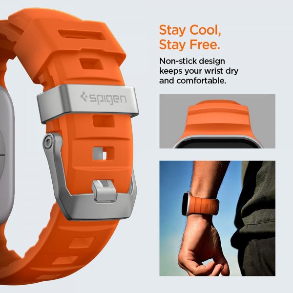 Spigen Apple Watch 44/45/46mm/Ultra 49mm ranneke WBS2, oranssi