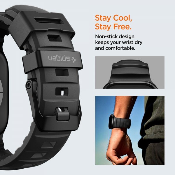 Spigen Apple Watch 44/45/46mm/Ultra 49mm ranneke WBS2, musta