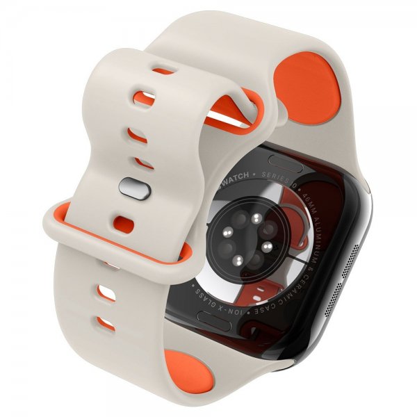 Spigen Apple Watch 44/45/46mm/Ultra 49mm ranneke Nano Pop Oranssi Beige