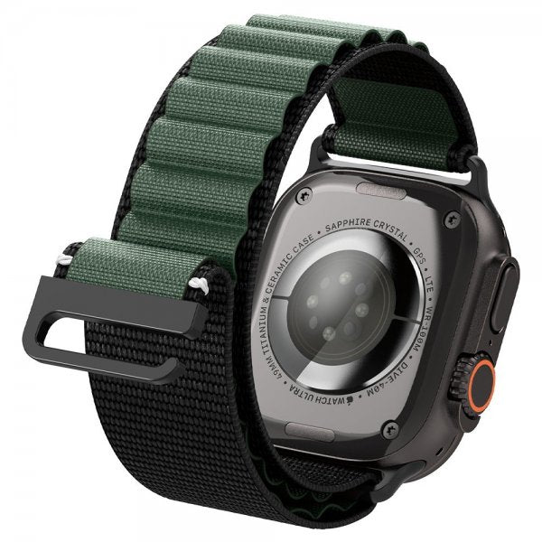 Spigen Apple Watch 44/45/46mm/Ultra 49mm ranneke WBF1 musta vihreä
