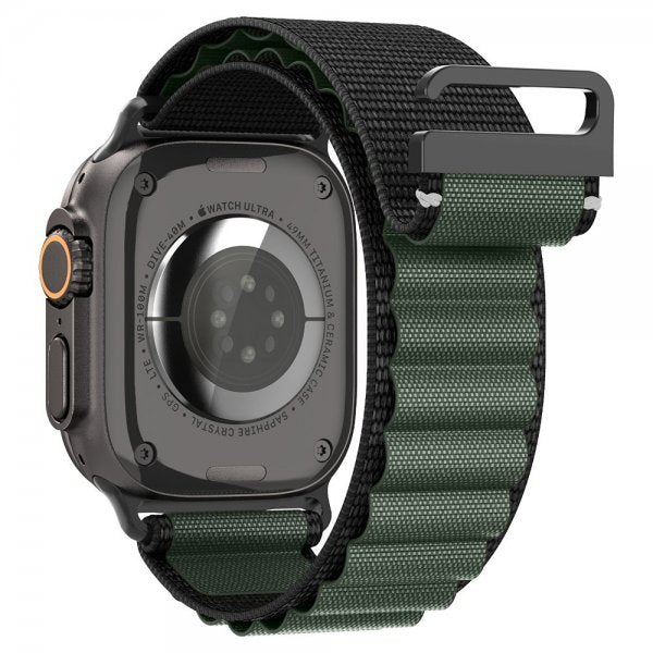 Spigen Apple Watch 44/45/46mm/Ultra 49mm ranneke WBF1 musta vihreä