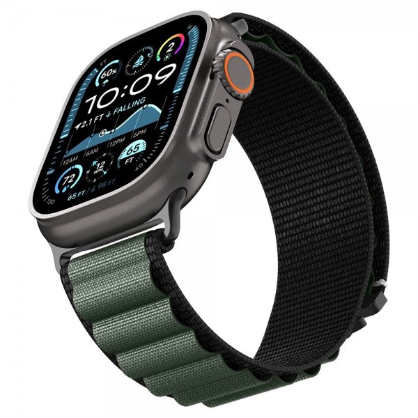 Spigen Apple Watch 44/45/46mm/Ultra 49mm ranneke WBF1 musta vihreä