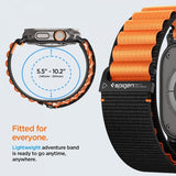 Spigen Apple Watch 44/45/46mm/Ultra 49mm ranneke WBF1 musta oranssi