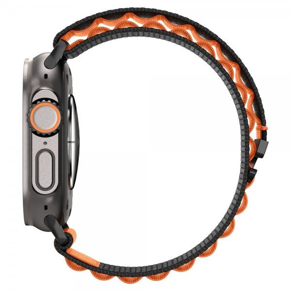 Spigen Apple Watch 44/45/46mm/Ultra 49mm ranneke WBF1 musta oranssi