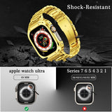 Apple Watch 44mm ranneke ja kuori, ruostumaton teräs, kulta