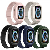 Apple Watch 44/45mm Ranneke kuorella Silikoni Magneettisuljenta Vaaleanpunainen