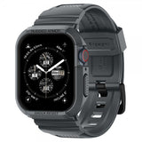 Spigen Apple Watch 44/45 mm ranneke ja suojakuori Rugged Armor Pro, tummanharmaa
