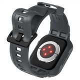 Spigen Apple Watch 44/45 mm ranneke ja suojakuori Rugged Armor Pro, tummanharmaa