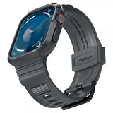 Spigen Apple Watch 44/45 mm ranneke ja suojakuori Rugged Armor Pro, tummanharmaa