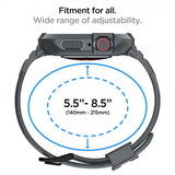 Spigen Apple Watch 44/45 mm ranneke ja suojakuori Rugged Armor Pro, tummanharmaa