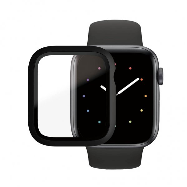 PanzerGlass Apple Watch 44mm (Series 4/5/6/SE) kuori ja näytönsuoja, koko kehon suojaus, musta