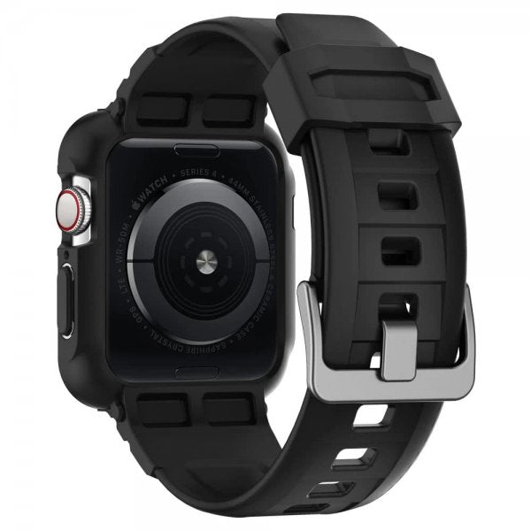 Spigen Apple Watch 44/45mm kuori rannekkeella Rugged Armor Pro Charcoal Grey