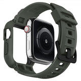 Spigen Apple Watch 44/45mm kuori rannekkeella Rugged Armor Pro Military Green