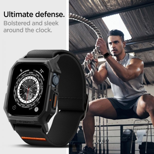 Spigen Apple Watch 45mm ranneke ja kuori Lite Fit Pro Matte Black