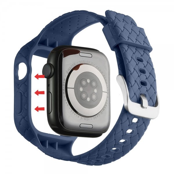 Apple Watch 45mm ranneke, kudottu, tummansininen