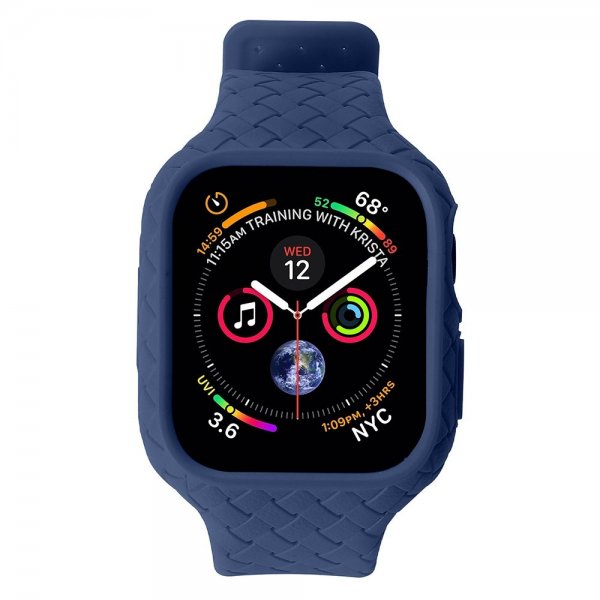 Apple Watch 45mm ranneke, kudottu, tummansininen
