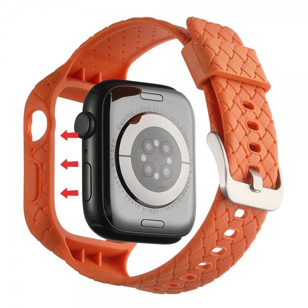 Apple Watch 45mm ranneke, kudottu, oranssi
