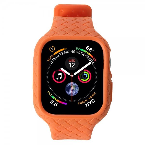 Apple Watch 45mm ranneke, kudottu, oranssi