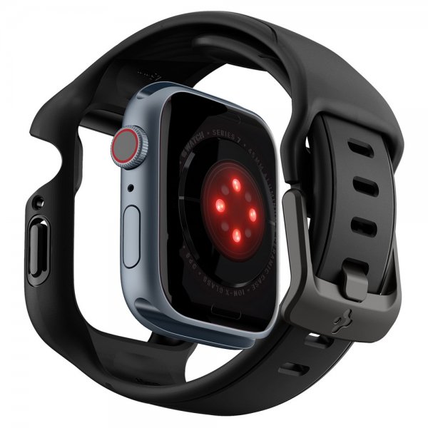 Spigen Apple Watch 45 mm kuori ja ranneke Liquid Air Pro, musta