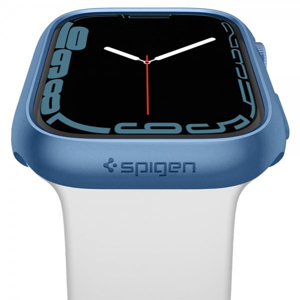 Spigen Apple Watch 45mm Thin Fit -suojakuori, Metallic Blue
