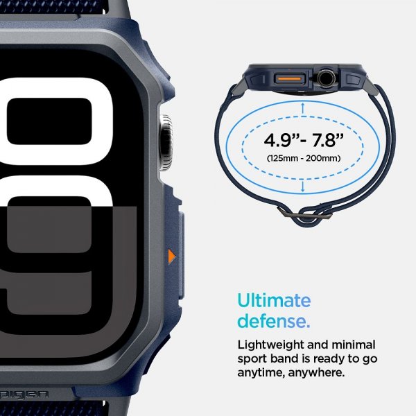 Spigen Apple Watch 46mm (Series 10/11) ranneke ja suojakotelo Lite Fit Pro Navy Blue