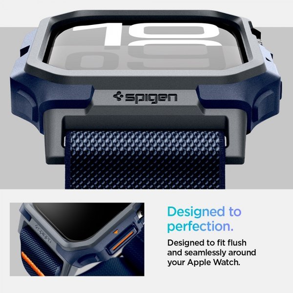 Spigen Apple Watch 46mm (Series 10/11) ranneke ja suojakotelo Lite Fit Pro Navy Blue