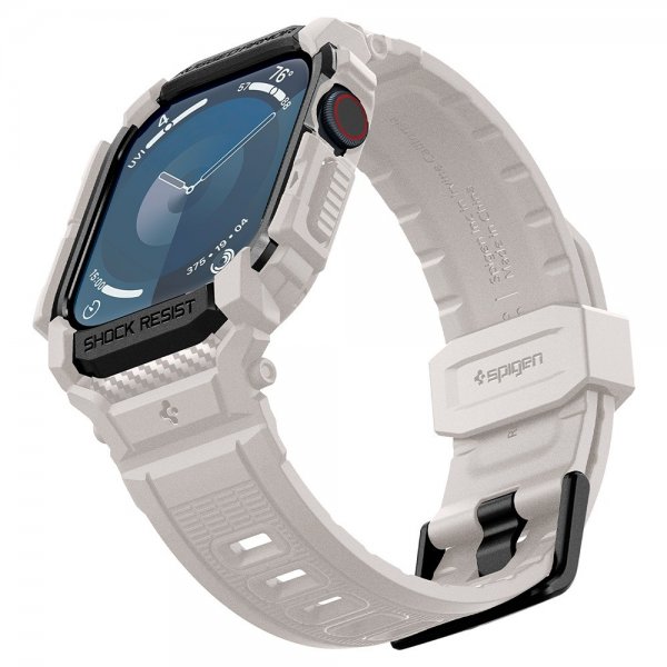 Spigen Apple Watch 46mm (Series 10/11) ranneke ja suojakuori Rugged Armor Pro Dune Beige