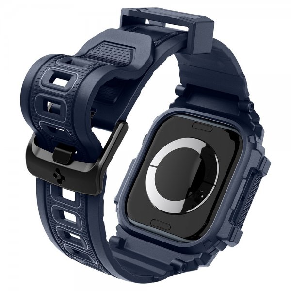 Spigen Apple Watch 46 mm (Series 10/11) ranneke ja suojakuori Rugged Armor Pro Navy Blue