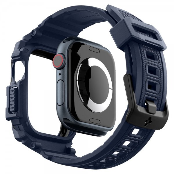 Spigen Apple Watch 46 mm (Series 10/11) ranneke ja suojakuori Rugged Armor Pro Navy Blue