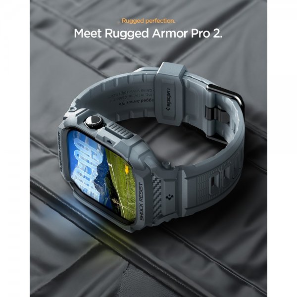 Spigen Apple Watch 46mm (Series 10/11) ranneke Rugged Armor Pro 2 Dark Gray