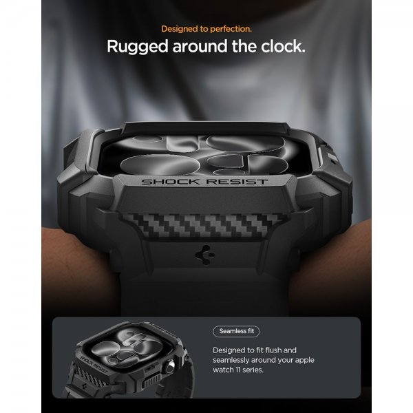 Spigen Apple Watch 46mm (Series 10/11) ranneke Rugged Armor Pro 2 Matte Black