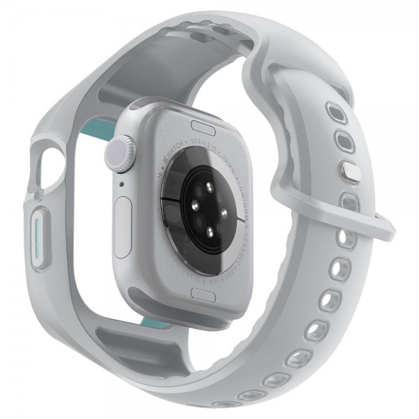 Spigen Apple Watch 46 mm (Series 10/11) Suojakuori ja ranneke Liquid Air Pro Harmaa