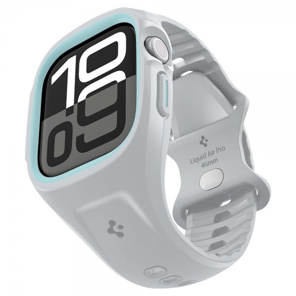 Spigen Apple Watch 46 mm (Series 10/11) Suojakuori ja ranneke Liquid Air Pro Harmaa