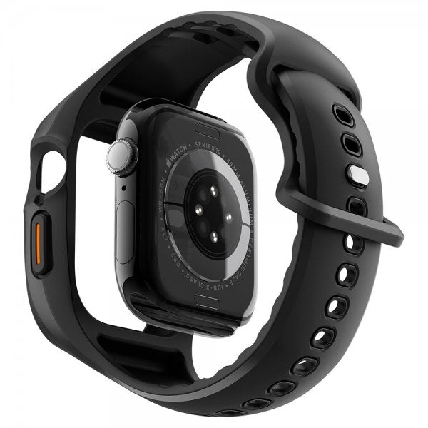 Spigen Apple Watch 46 mm (Series 10/11) kuori ja ranneke Liquid Air Pro Matte Black