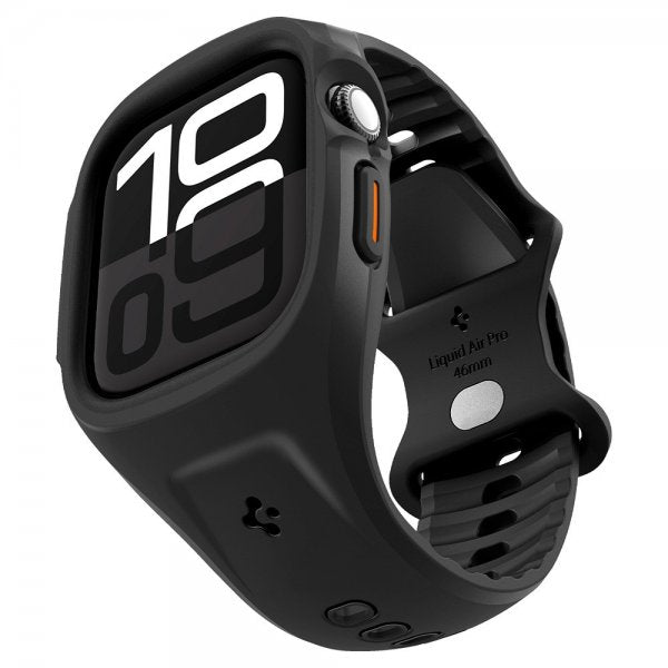 Spigen Apple Watch 46 mm (Series 10/11) kuori ja ranneke Liquid Air Pro Matte Black