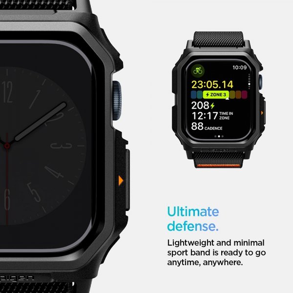 Spigen Apple Watch 46mm (Series 10/11) Ranneke ja Kuori Lite Fit Pro Matte Black