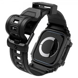 Spigen Apple Watch 46 mm (Series 10/11) ranneke ja suojakotelo Rugged Armor Pro Matte Black