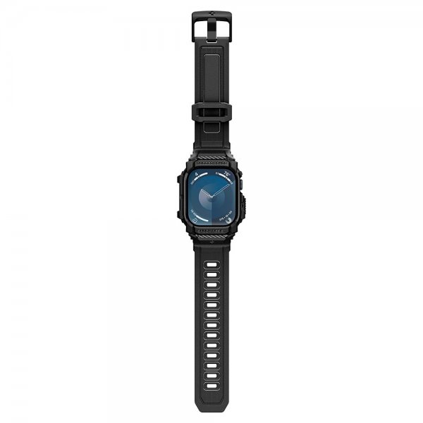 Spigen Apple Watch 46 mm (Series 10/11) ranneke ja suojakotelo Rugged Armor Pro Matte Black