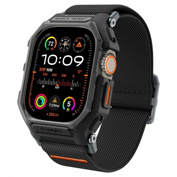 Spigen Apple Watch Ultra 49mm ranneke ja suojakotelo Lite Fit Pro Matte Black